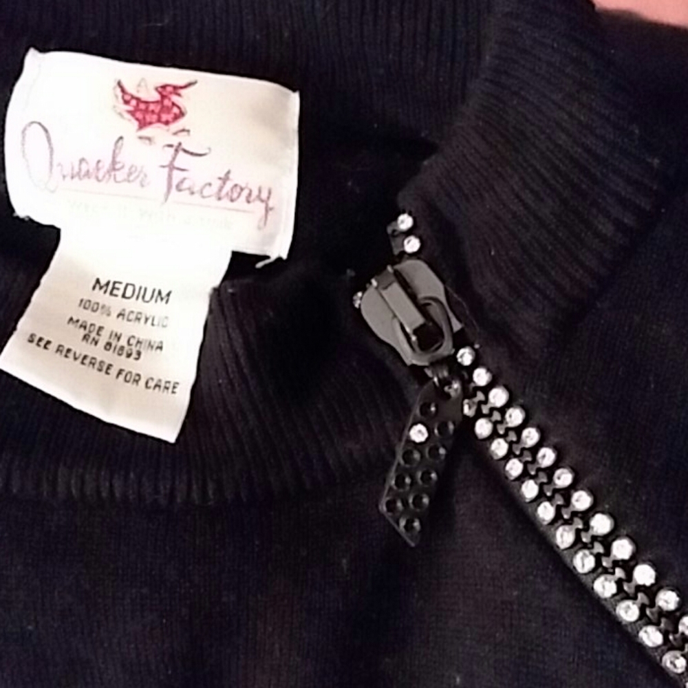 SALE! Quacker Factory Rhinestone Sweater - Picture 4 of 4